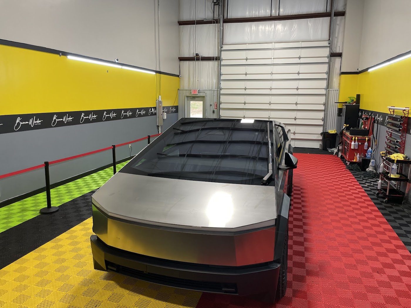 Freshly tinted car in the bay